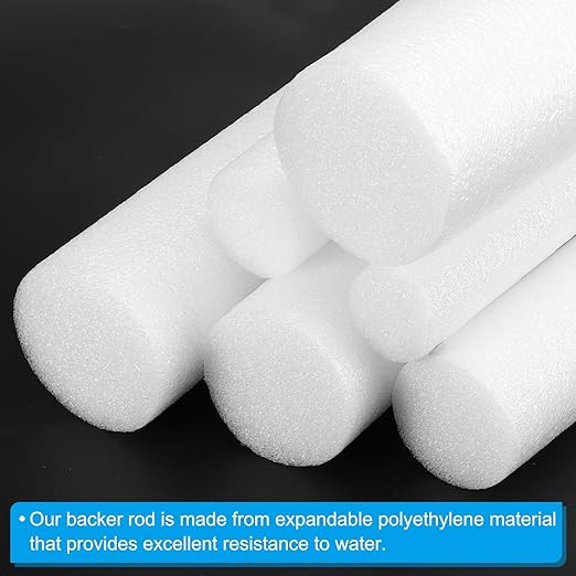 PATIKIL 1-3/5 Inch x 3.3 Feet Backer Rod for Gaps and Joints, 3pcs Foam Rope Caulk Crack Joint Filler Roll Seal Weather Strip for Home Construction Car, White