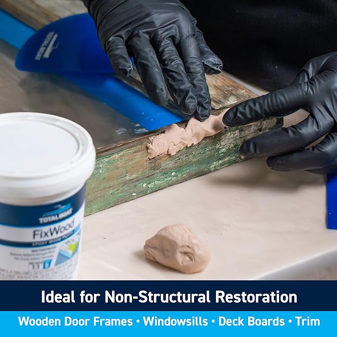 TotalBoat Fixwood | Marine Grade Epoxy Putty | Stainable Paste Filler for Damaged Wood Repair or Replacement