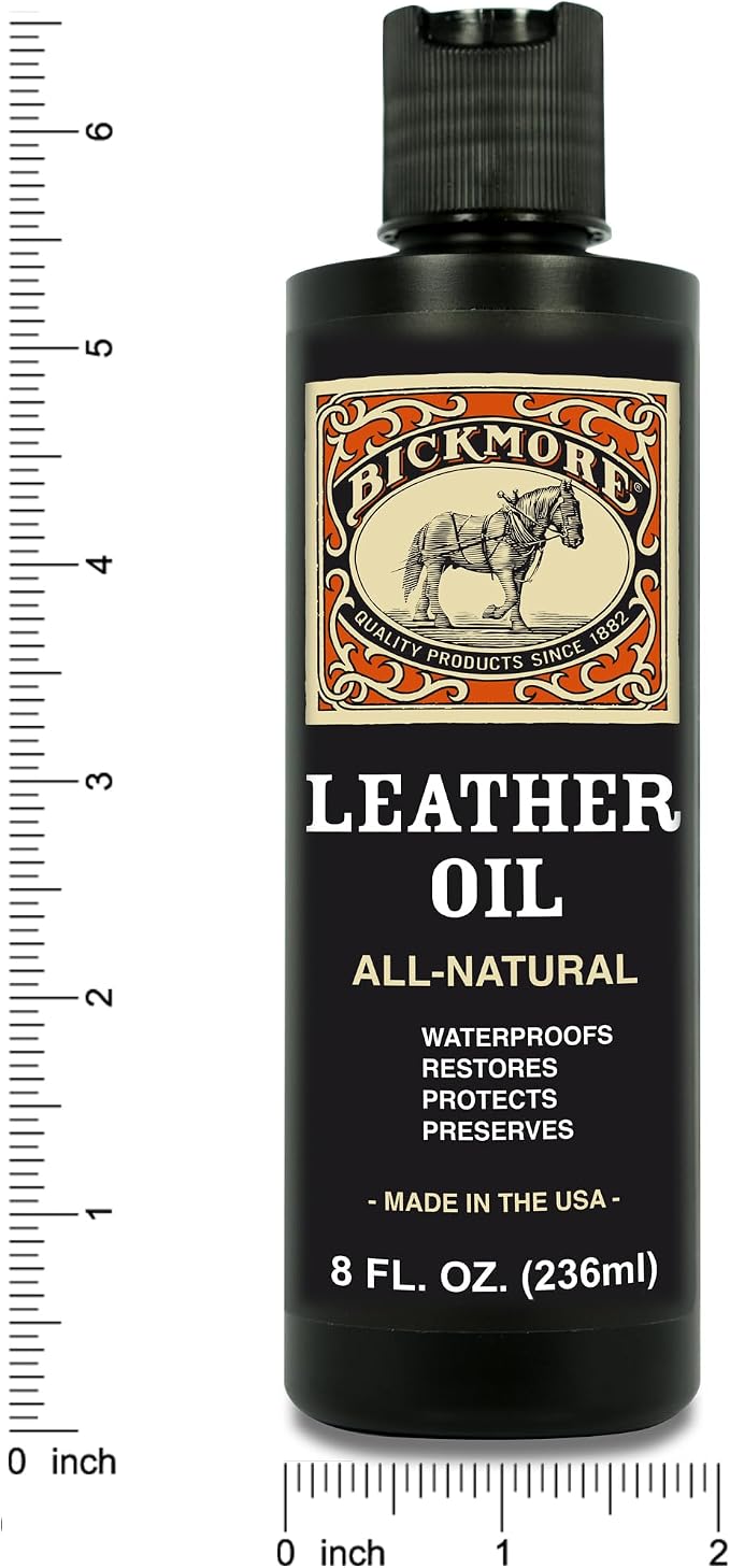 Bickmore Leather Oil Leather Conditioner 8oz | Waterproofs, Protects, and Restores Boots, Jackets, Auto, Furniture, and All Leather Goods | Made in The USA
