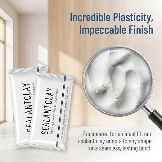 4Pack Waterproof Sealing Putty for Home Repairs – Flexible Moldable Clay for Pipe Gaps, Wall Openings, AC Sealing, Durable Leak Protection
