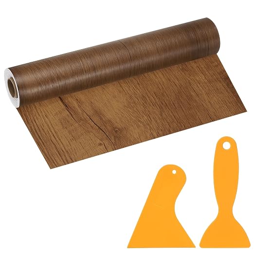 PATIKIL Wood Grain Repair Tape, 12" x 33' Self Adhesive Realistic Wood Tape with Scraper Durable Repair Patch for Furniture Floor Window Door Table DIY Home Decor, Natural Wood Grain