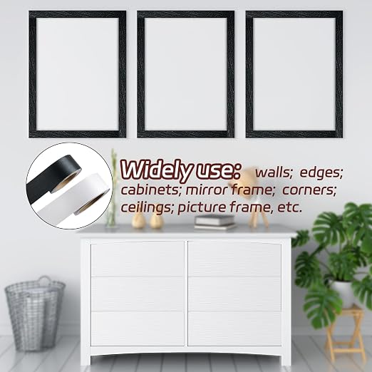 Self-Adhesive Mirror Frame Sticker, 2 Inch X 39 Ft Metal Mirror Trim Peel and Stick Border Tape, Silver Waterproof Wall Border for Home Kitchen, Bathroom, Fireplace, Furniture