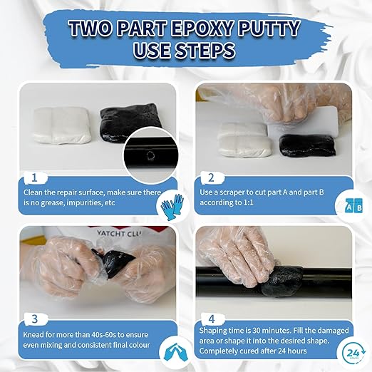 Epoxy Putty, Endhokn 10.5oz/300g Black Putty Stick Fix Leaks, Cracks and Fill Holes, Sculpting, Modeling, Epoxy Sculpt Clay for Metal, Ceramics, Plastic, Wood, Tile, Concrete