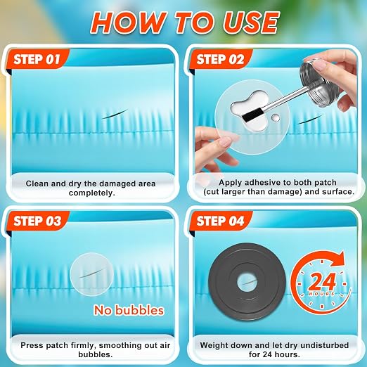 EPN Vinyl Cement, High Strength Vinyl Glue, Waterproof Pool Liner Repair Kit for Inflatables, Air Mattress, Swimming Ring, Tent, Bounce House, Inflatable Toys, Kayak