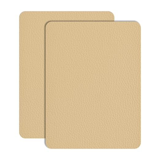 Leather Repair Patch Tape 8×12 inch 2 pcs Furniture Leather Strong Self Adhesive Tape for Sofas Couch Car Seats Cabinets Bags Anti Scratch Patches First Aid Patch Fixing Leather Apricot