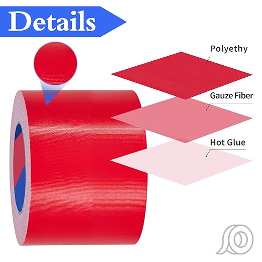 Red Heavy Duty Duct Tape, 4 Inch x 55 Yards, Industrial Grade Waterproof & UV Resistant, Strong Adhesive for Indoor Outdoor Repairs, Crafts, Home Improvement, Moving Packing and DIY Projects