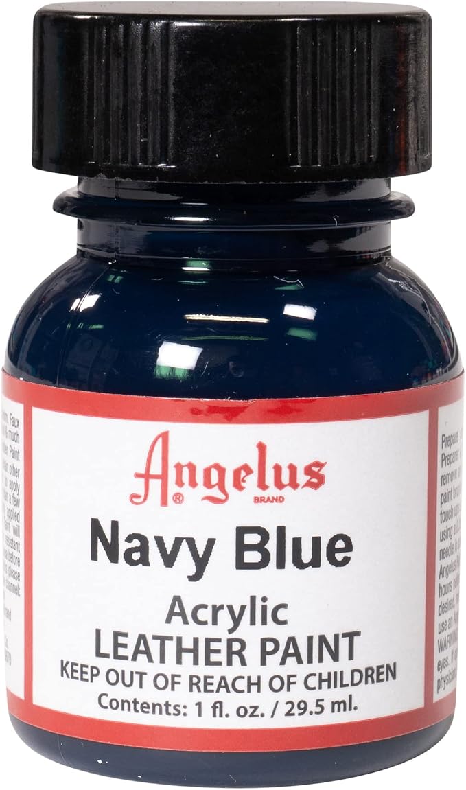 Angelus Acrylic Leather Paint For Shoes, Sneakers, Leather, Canvas, Furniture, and More - 1 fl oz, Navy Blue