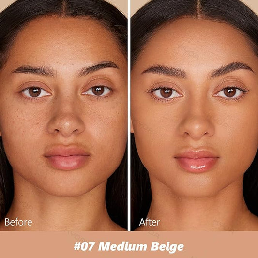 KYDA Mushroom Head Air Cushion BB Cream, Mushroom Foundation for Older Women, Lasting Moisturizing CC Cream Foundation for Mature Skin, Even Skin Tone Concealer Makeup, 0.705Oz, Medium Beige