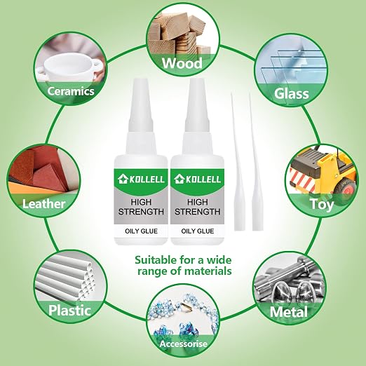 High Strength Oily Glue,Universal Super Glue,Welding High-Strength Oily Glue, Used for Quick Repair of Metal, Plastic, Wood, Glass, Jade and So On(50g/pcs)(2Pcs)