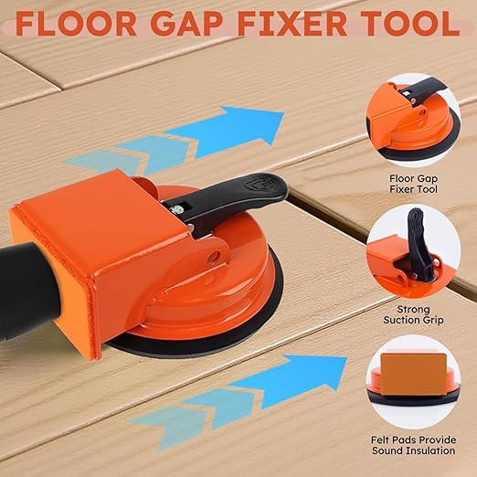 2026 Upgraded Floor Gap Fixer Tool, Heavy Duty Suction Cup Floor Gap Repair Tool, Flooring Gap Puller for Laminate, Vinyl, Wood & Tile Flooring Installation