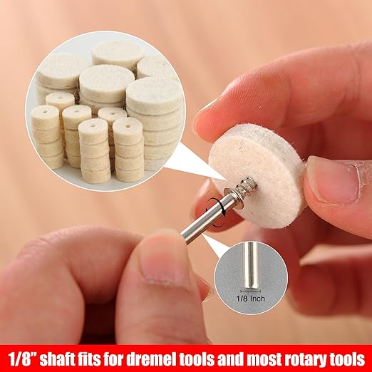 140 PCS Polishing Kit Compatible with Dremel Tools, Buffing Wheels Polishing Bits for Rotary Tool Accessories, 1/8 in Shank, 3Pcs Polishing Compound, Small Sanding Kit for Metal, Resin, Wood, Jewelry