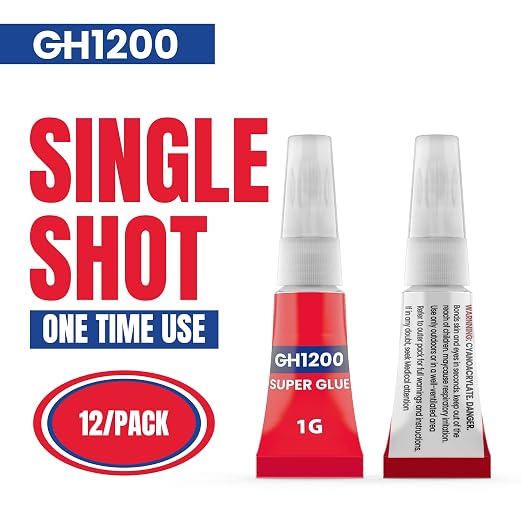 12 Grams Super Glue All Purpose with Anti Clog Cap. Ca Glue - Adhesive SuperGlue. Cyanoacrylate Glue for Hard Plastics, DIY Craft, Metal (12 g)