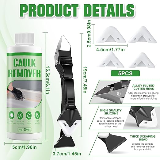 200ml Caulk Remover, Strong Dissolving Silicone Caulk Remover, Power Mild Performance Wide Application for Removes All Types of Uncured and Cured Silicone Rubber