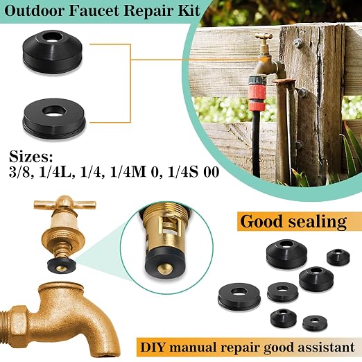 XBVV 32 Size 258 PC Faucet and Plumbing Rubber Washers Assortment Kit for Assorted Garden Hose Valve Spigot Adapter Splitter Outdoor Faucet Bibb Shower Hose Gasket Repair