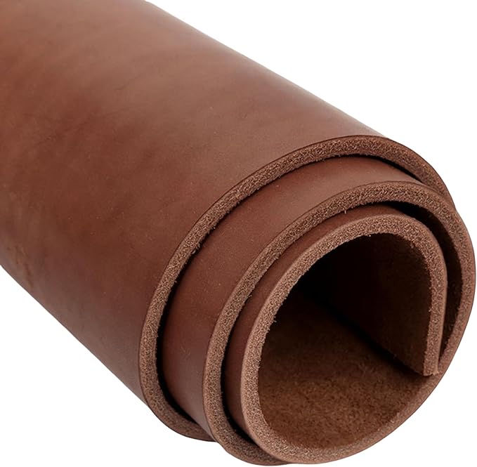 Full Grain Leather Sheet, 4-5mm Thick, Brown Leather, Vegetable Tanned Leather for Crafting, Tooling, Sheath Making (Brown 8 x 12 inches)