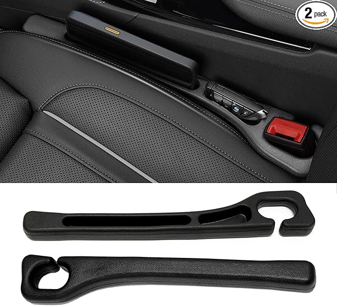 USSDE Car Gap Filler, Dual Slot Car Seat Gap Organizer 2 Pack, Universal Fit Soft Car Seat Crack Gap Filler Between Seat and Console Stop Things from Dropping (Style A)
