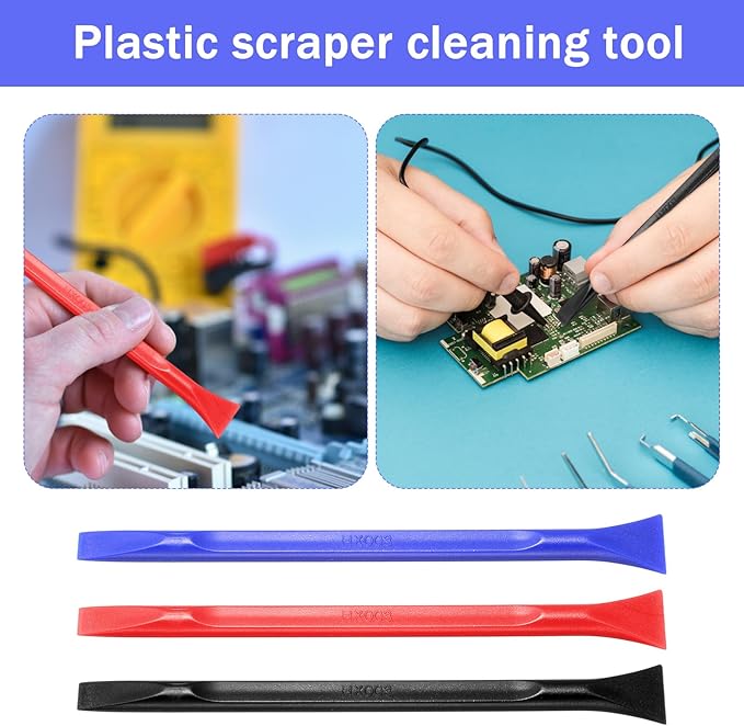 18Pcs Plastic Scrapers, Non-scratch Carbon Fiber Plastic Scraper Tools Multi-purpose Cleaning Scraper Tool Pen-Shaped Label Remover Scrapers Tools for Cleaning Small and Narrow Spaces Label Sti