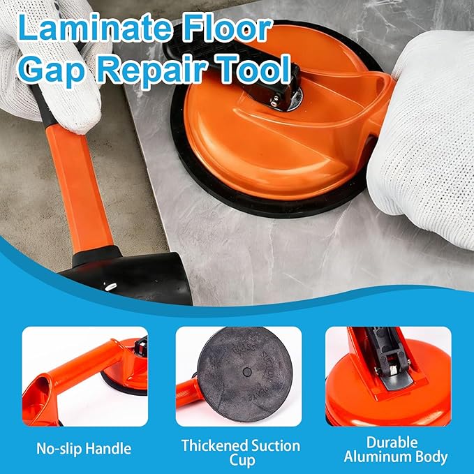 Laminate Floor Gap Repair Tool,Include Suction Cup and Mallet,Floor Gap Repair Kit,for Floating Wood Floors and Moving Glasses