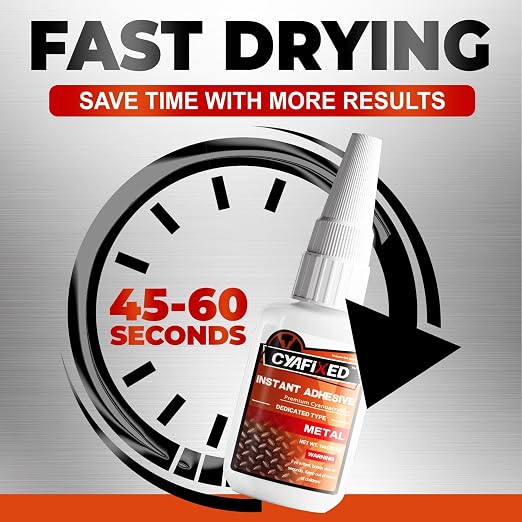 Metal Super Glue 28.3g 1oz, Thick Clear Instant Heavy Duty CA Glue Liquid for Metal Crafts Stainless Steel Aluminum, Strong Multifunctional Cyanoacrylate Adhesive for Glass Ceramic Plastic Wood Rubber