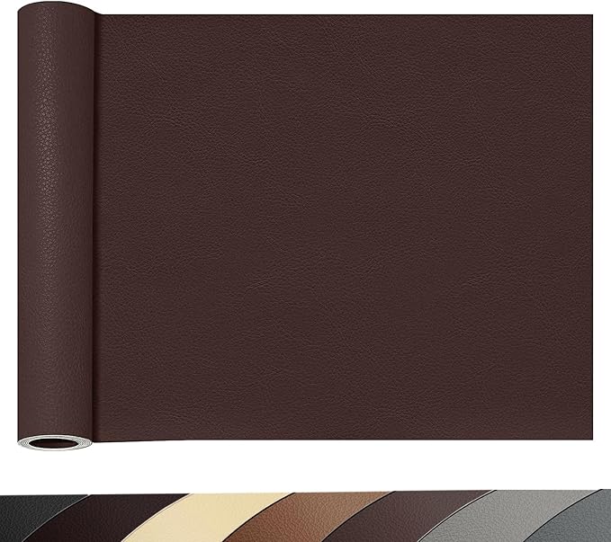 Leather Repair Patch,19.7 × 54 inch Self Adhesive Leather Repair Tape,DIY Large Vinyl PU Patches for Furniture,Couch,Sofa,Car Seats,Office(Brown)