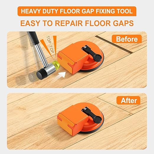 Floor Gap Fixer Tool, Laminate Flooring Tools, Enhanced Vacuum Suction Cup & 6 PCS Sticky Pads for Laminate, Wood, Tile, Vinyl Floor Gap Repair Tool - Durable, Compact, & Efficient Flooring Tools