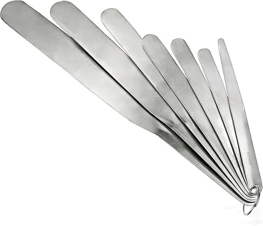 958-G01 Caulking Spatula Tool Set 7-Piece Stainless Steel Caulk Tool Kit, 3/8" to 1-1/2" Multiple Spatula Widths,for Bathtub/Tile/Countertop Caulk Trimming