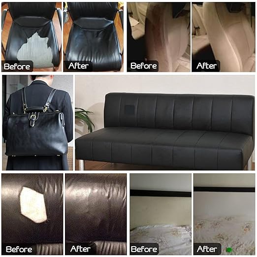 Leather Repair Patch 36X79 inch Large Self-Adhesive Leather Repair Tape, Reupholster Leather Patches for Furniture Couch Chairs Car Seat (Beige, 36x79 inch)