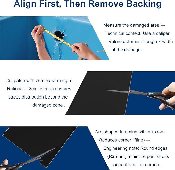 Pond Liner Repair Kit - 8.27x8.27 Inch Butyl Rubber Self-Adhesive Patches - Strong Adhesive Watertight Seal for DIY Pond Liner Patches, Garden Pond Cover, EPDM/HPDE Liner Seam Fix (4 PCS)