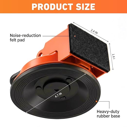 Floor Gap Fixer Tool, Heavy Duty Floor Gap Fixer Tool, Enhanced Vacuum Suction Cup, Professional Grade Gap Closer for Laminate, Wood, Vinyl & Tile Flooring (Orange)