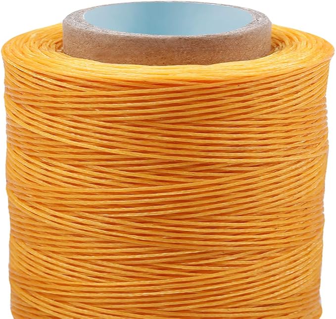 284 Yards Waxed Thread, 210D Heavy Duty Upholstery Wax Thread for Leather Sewing,0.8mm Flat Waxed Linen Cord for Bookbinding/Shoe Repairing/Leather Projects