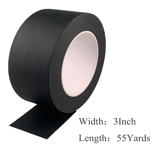 Black Wide Masking Tape, 3 Inch X 55 Yards | Black Painters Tape