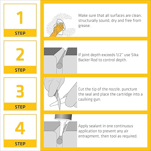 SIKA Sikaflex Mortar Fix - Limestone Polyurethane Sealant for Repairing Joints & Gaps in Mortar - 10.1 fl. oz - Flexible, Paintable, Textured for Seamless Blending (Pack of 12)