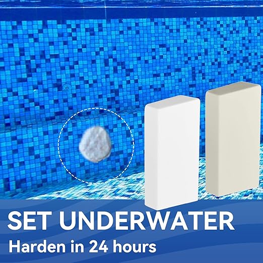 Pool Putty for leaks Underwater, 2 Part Epoxy Putty Set, Fix Leaks Cracks Underwater or Above, for Tile, Concrete, Fiberglass, Cement and Other Surfaces, 17.6oz