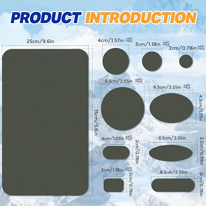 35Pcs Down Jacket Repair Patch Kit Pre-Cut Nylon Patches for Clothes Self-Adhesive Fabric Tape Waterproof Lightweight Outdoor Gear Tenacious Repair Tape for Puffer Jacket Coat Tent Backpack,Army Green