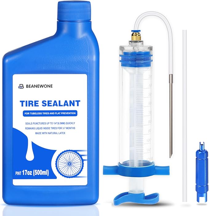 Tubeless Tire Sealant, Tubeless Bike Sealant - 2oz per Bottle, Long-Lasting for MTB, No Tubes and Tubeless Tires. No Tire Removal, Directly Refills in Under 30s