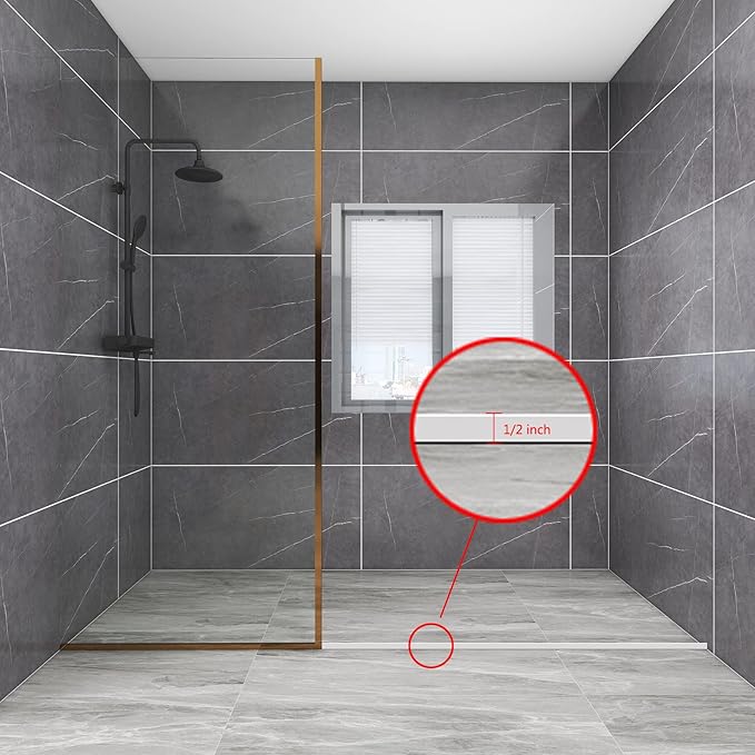 39-inch Shower Threshold Water Dam, Keep Water In Shower or Countertop Dry, Apply Toapply To Countertop, Shower, Bathroom, Bathtub Self Adhesive Caulk Seal Strip Edge （White）