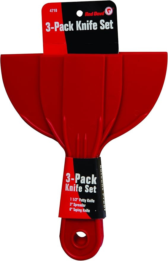DAP 37584 Liquid Cement Crack Filler, 1 Quart, Gray & Red Devil 4718 3-Piece Plastic Knife Set, 1-Pack