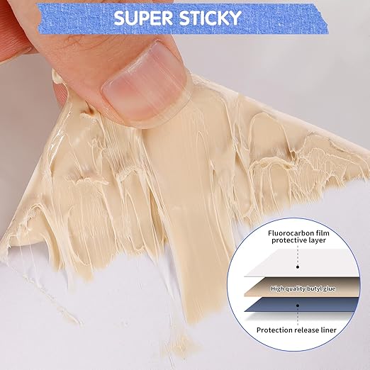 RV Roof Tape with Rubber Roller, 2 Inch x 50 Feet RV Sealant Tape for Camper Roof Repair, Boat Sealing, Trailer Roofing Seam Leaks, UV Resistant, Waterproof, White