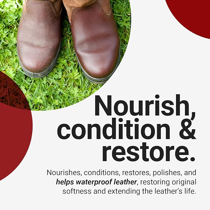 Renapur Leather Balm - Natural Leather Conditioner & Restorer - Non-Sticky Waterproofing Protector for Couches, Car Seats, Boots, and Bags - 4.23 Fl Oz (125ml)