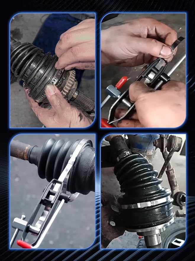 CV Boot Repair Kit, 4PCS, Fits Shaft Size 26mm-34mm, 25mm Height, CV Axle Boot Repair Kit, Universal CV Joint Gaiter Boot for Most Vehicle, Silicone