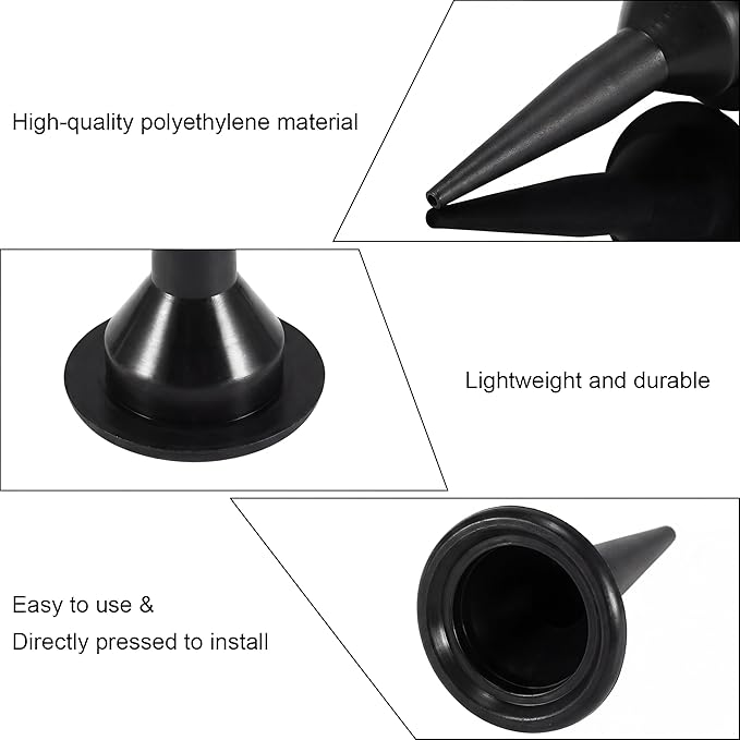 Outus 20 Pcs Caulking Nozzles Cones Nozzles Caulking Tips Replacement for Sausage Applicator Tool (Black)