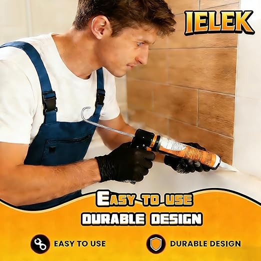 Caulk Gun Kit - Smooth Silicone Caulking Tools The Smarter Way to Seal & Repair - Professional Caulk Gun Set with Glide & Comfort Grip/Heavy-Duty Metal/Plastic for Flawless DIY
