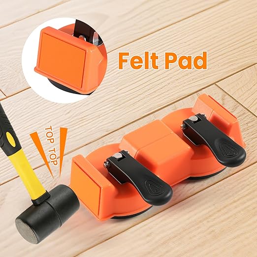 Double-Sided Heavy Duty Floor Gap Fixer Tool, Laminate Flooring Tools with Enhanced Suction Cup & 5 PCS Sticky Pads for Wood Floor, Laminate, Vinyl Plank, Hardwood