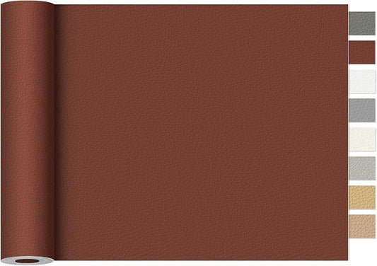 Leather Repair Tape,16 x 30 Inches Self Adhesive Leather Repair Patch，Leather Repair Kit for Furniture，Couches,Car Seats,Cabinets,Handbags(Brown)