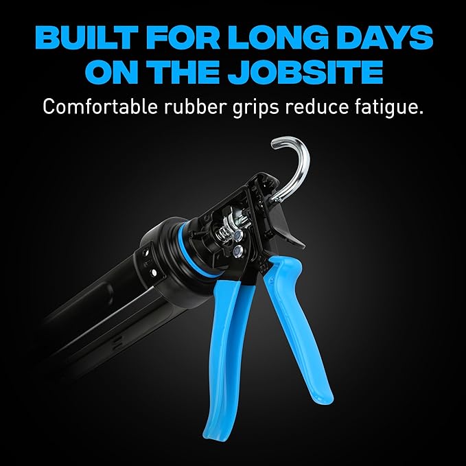 OX Pro 29oz Caulking Gun - Heavy Duty Steel Frame Large Caulk Gun 29 oz with 12:1 Thrust Ratio for Latex and Silicone