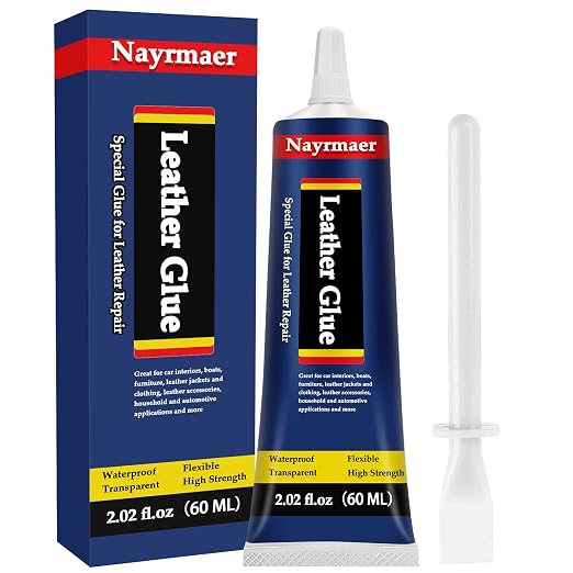 Leather Glue, Special Fabric Adhesive Permanent Clear Washable for BondingLeather and Different Materials (Leather Glue, 60 ML * 1 Pack)