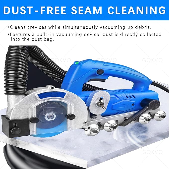 Household Electric Tile Gaps Crevice Cleaning Machine,with 100mm Blade,9000r/min Tile Joint,Floor DIY Regrouting,Tile Grout Remover Machine, for Ceramic Tile Repair and Regrouting
