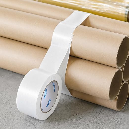 White Duct Tape Heavy Duty, 2 Rolls, 2 Inch x 30 Yards Each, PE Coated Cloth Tape, Easy Tear by Hand, Water-Resistant Surface for Repairs, Packaging, Labeling, Bundling and Moving