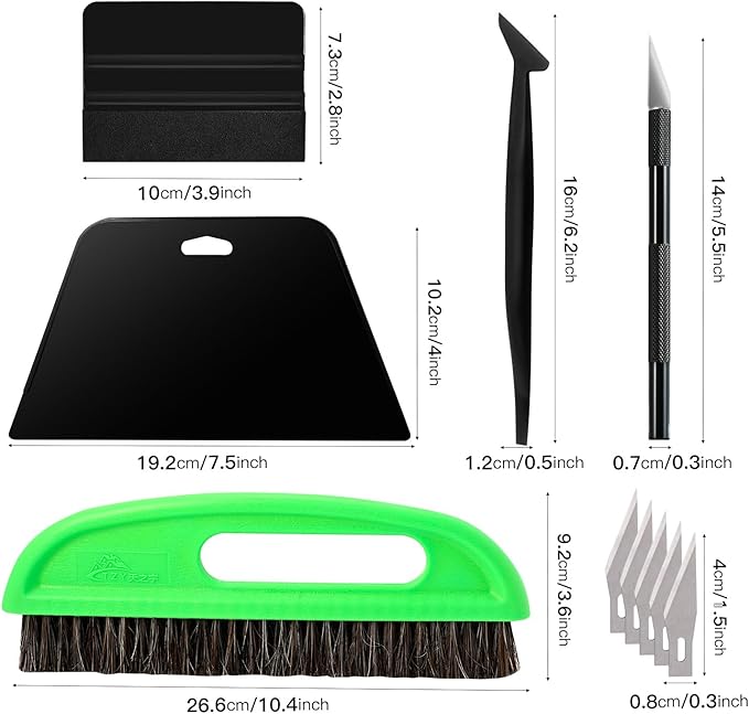 NEWISHTOOL Wallpaper Smoothing Tools, Wallpaper Tool Kit with Wallpaper Paste Brush, Smoother Squeegee, Felt Squeegee & Paper Cutter for Peel and Stick Contact Paper, Wallcovering, Vinyl Backsplash