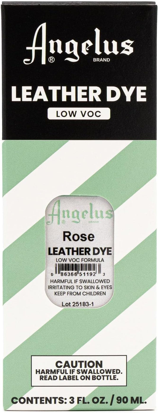 Angelus Leather Dye - Flexible Leather Dye for Shoes, Boots, Bags, Crafts, Furniture, & More 3oz, Dauber Included (Rose)